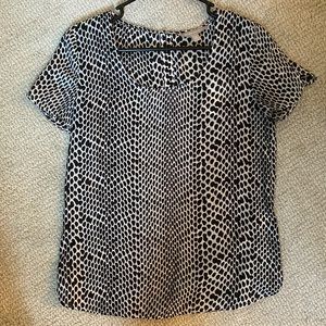 NWT Banana Republic Black and White Chiffon Blouse